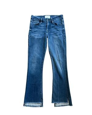FRAME Le Crop Mini Boot Jeans Size 25 Raw Split Hem Medium Wash